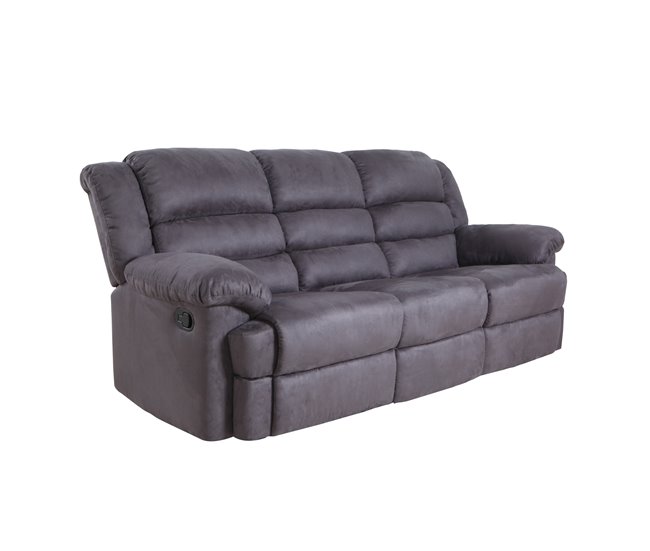 Sofá relax 3 plazas BERRY Gris Oscuro