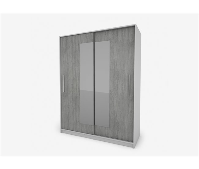 Armario ELEGANZA puertas correderas con espejo 150x195cm Blanco