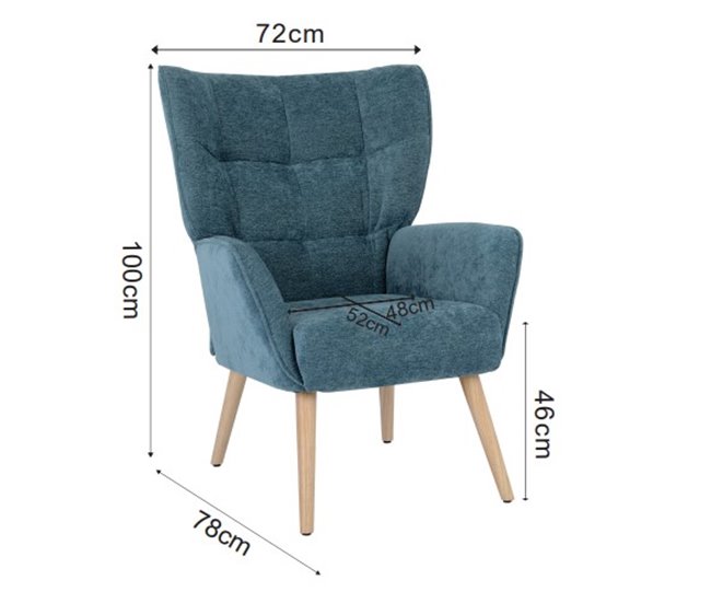 Sillón decorativo TYRA Azul