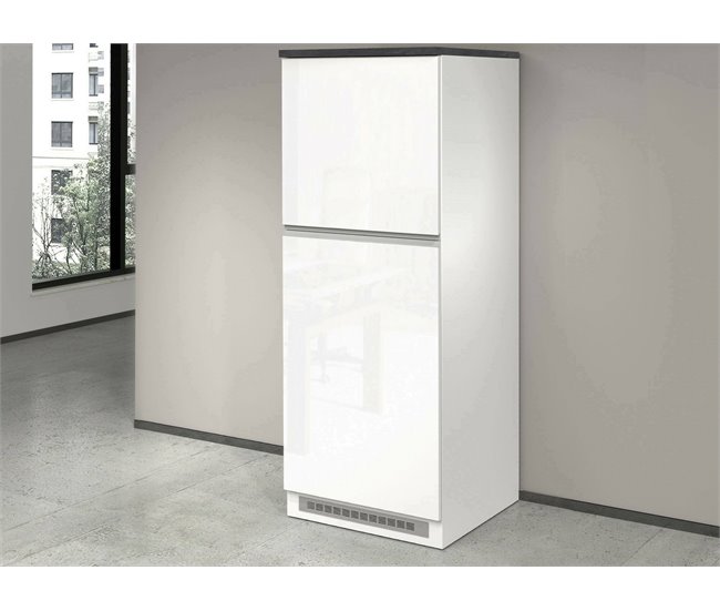 Cozinha com despensa com efeito madeira 60 Blanco