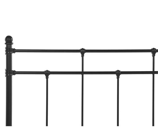 Beliani Cama con somier Metal LYNX 141x209 Negro