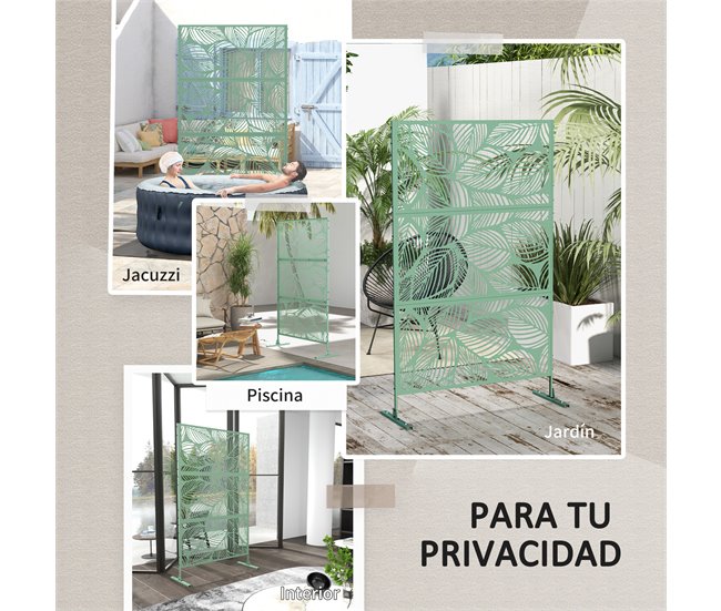 Biombo de Exterior Acero Outsunny, hogar - decoración Verde