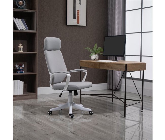 Silla de Oficina Poliéster, Espuma, Nylon, PP Vinsetto Gris