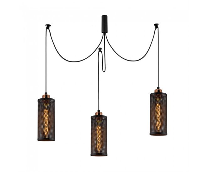 Lámpara colgante Marismo (3 luces) Metal Moderno Negro
