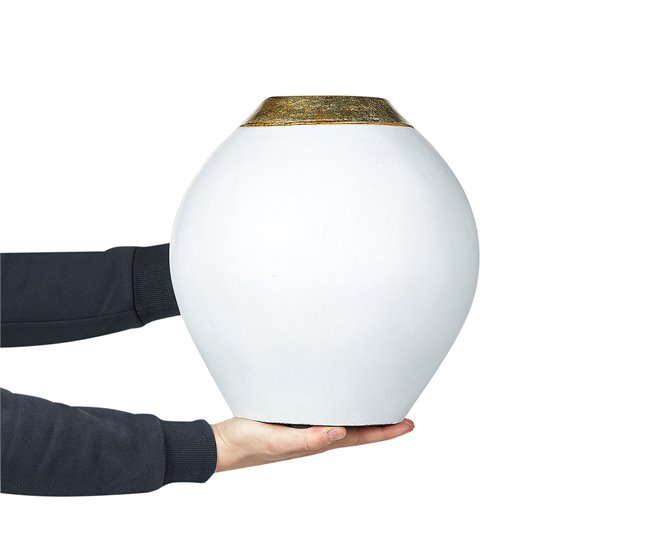 Beliani Jarrón decorativo LAURI Blanco