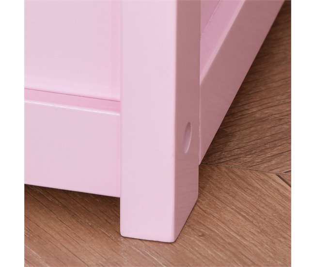 Baúl de Juguetes MDF, Madera de Pino HOMCOM Rosa