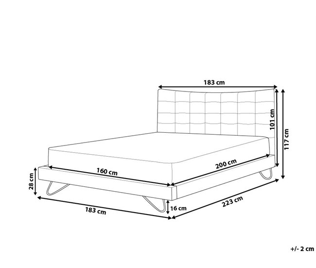 Beliani Cama con somier Poliéster LANNION 183x223 Beige