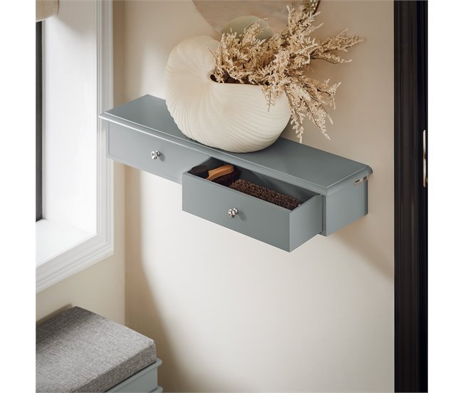 Estante de Pared con 2 Cajones SoBuy FRG43-HG 64 Gris