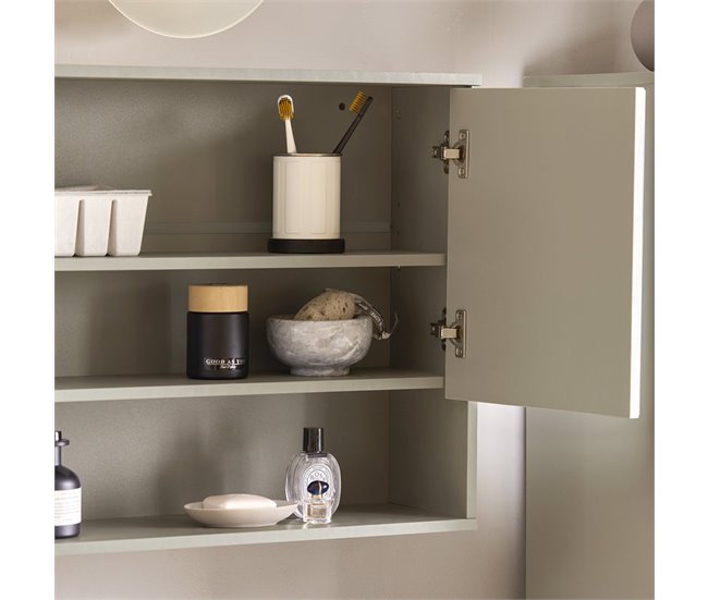 Armario de Pared con Espejo con 2 Puertas BZR134-NG SoBuy Gris