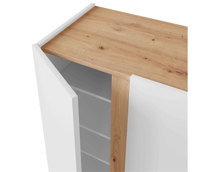 Armario Zapatero Estilo Nórdico Recibidor Blanco/ Madera