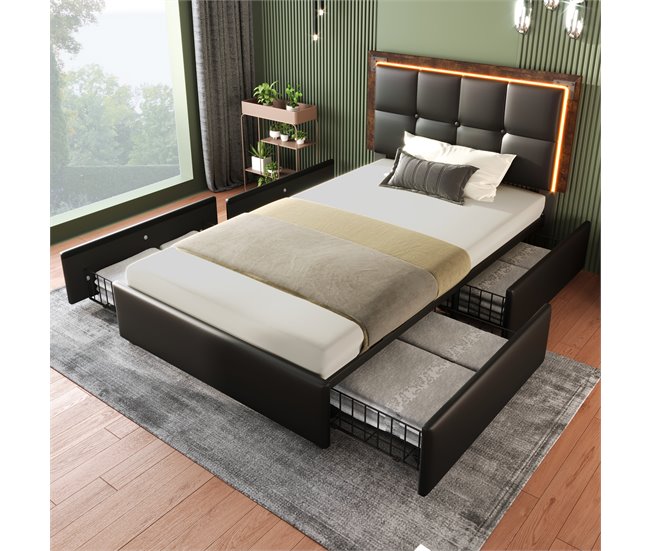 Camas individuales Negro