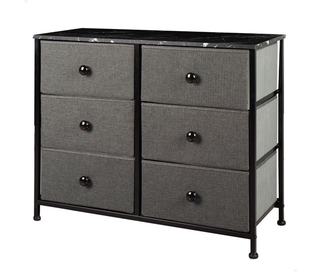 Max Home Cómoda 6 cajones de tela 80 Negro