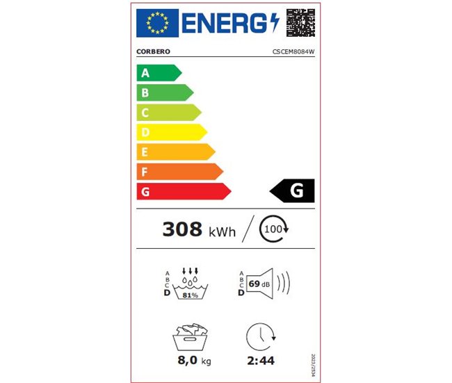 Secadora condensación CORBERO CSCEM8084W 8kg Blanco