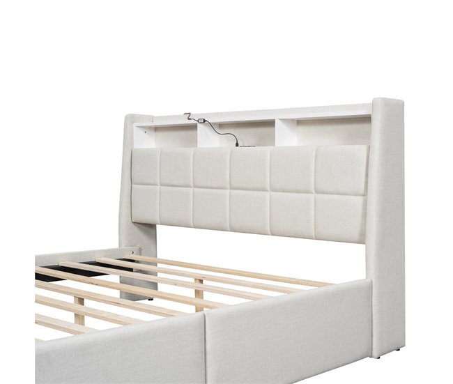 Camas de matrimonio 173x224 Beige