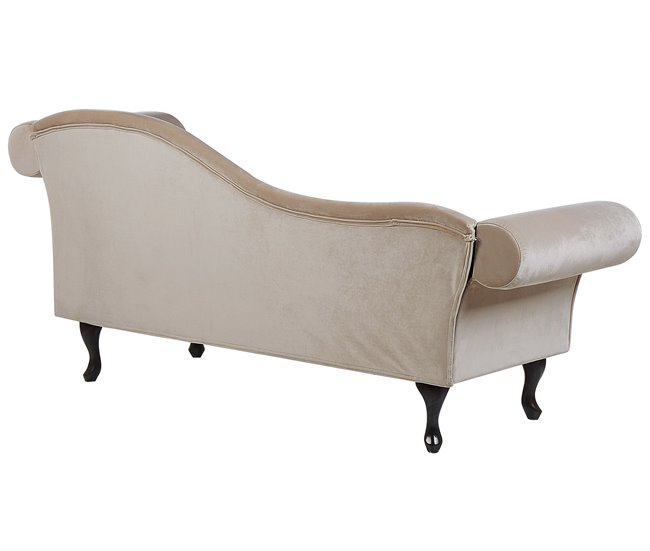 Beliani Chaise longue derecho Terciopelo LATTES Beige