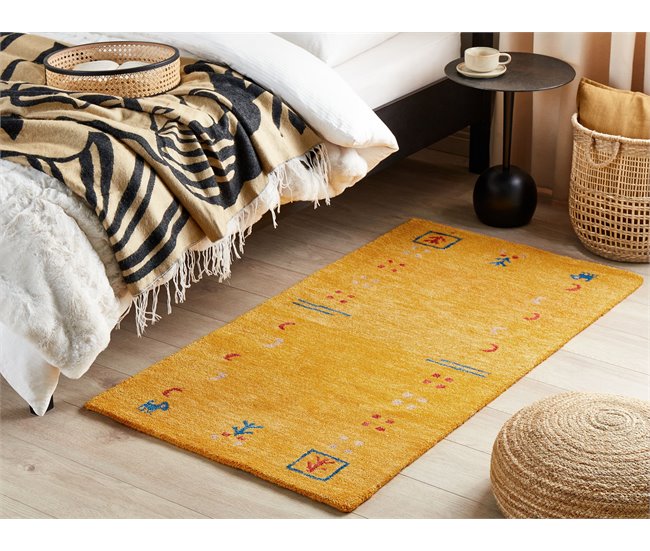 Beliani Alfombra de pelo corto ATALAN 80x150 Amarillo