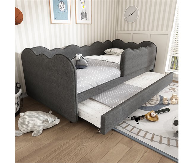 Cama nido de lino 99x197 Gris