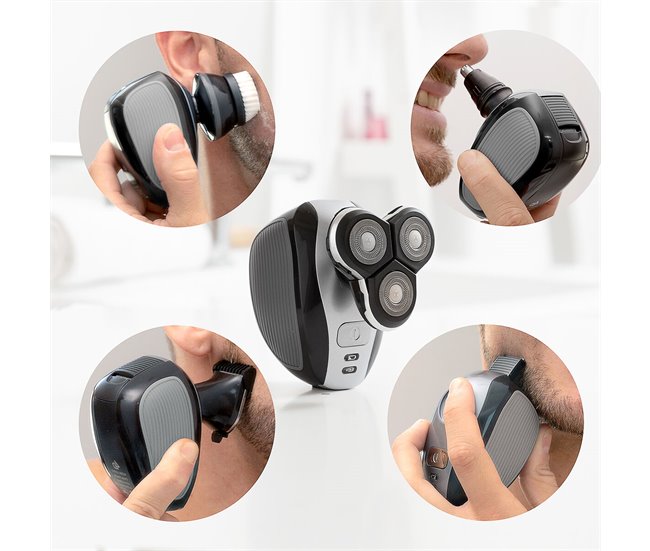 Afeitadora Recargable Ergonómica Multifunción 5 en 1 Negro