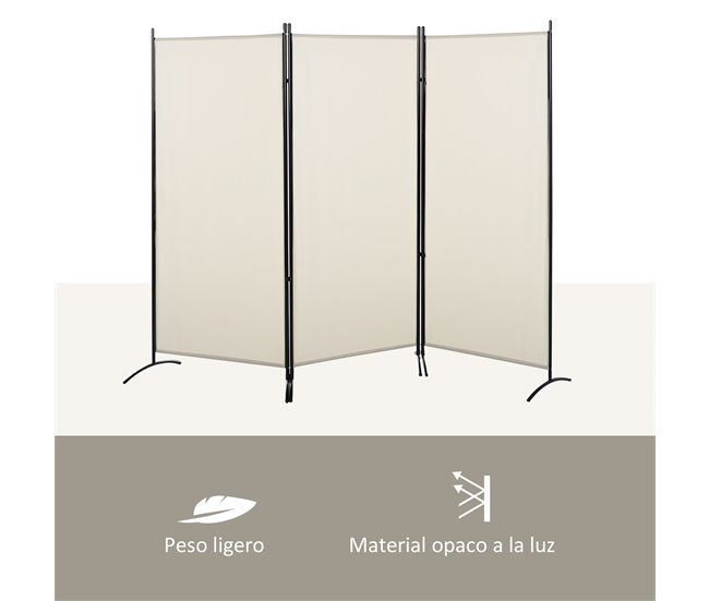 Biombo Metal, Poliéster HOMCOM, hogar - decoración Beige