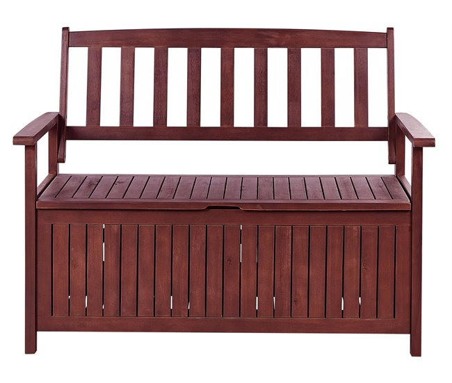 Beliani Banco Madera de acacia SOVANA Rojo