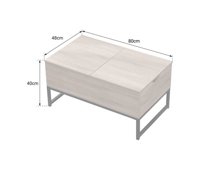 Mesa de centro con tablero elevable Marron Claro