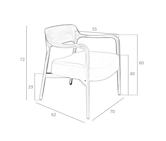ANGEL CERDA Sillón nogal y polipiel visón Nogal