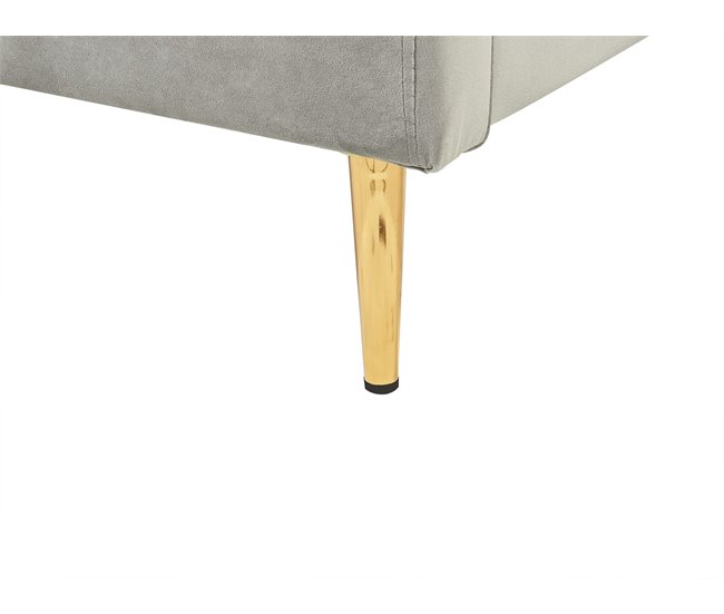 Beliani Cama con somier Terciopelo CHALEIX 168x212 Gris Claro