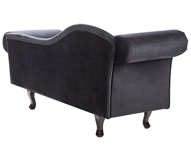 Beliani Chaise longue izquierdo Terciopelo LATTES Negro