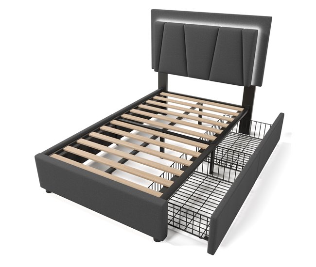 Camas individuales 207x99 Gris