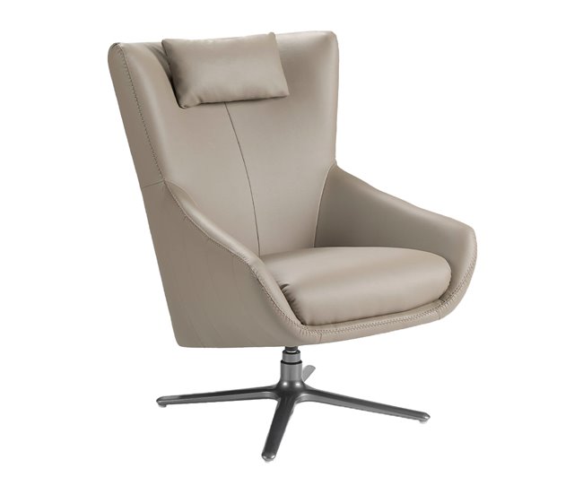 ANGEL CERDA Sillón giratorio polipiel visón Aluminio