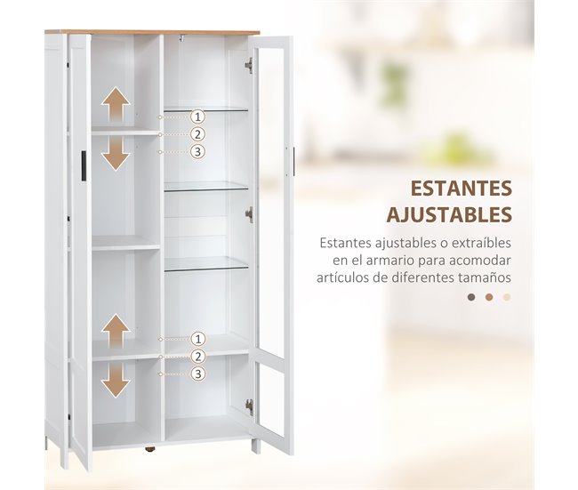 Alacena de Cocina Melamina de Madera HOMCOM, hogar - cocina Blanco