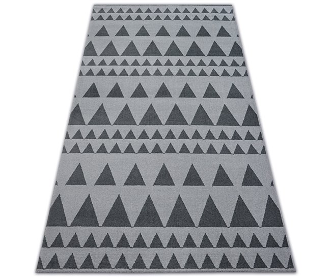 Alfombra SENSE MICRO 81243 Triángulos 160x230 Antracita