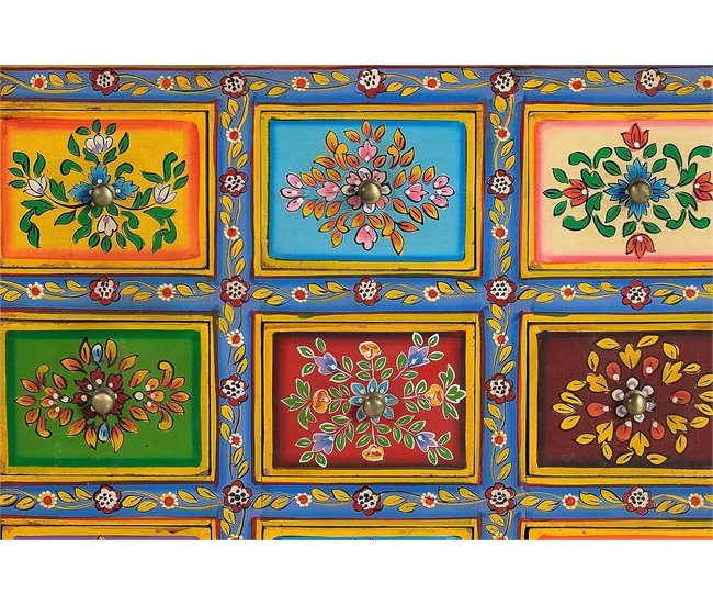 Cómoda 9 cajones en madera de mango - Giner y Colomer Multicolor