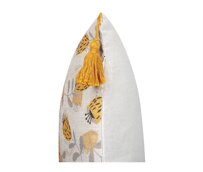 Beliani Cojín decorativo ABUTILON Beige