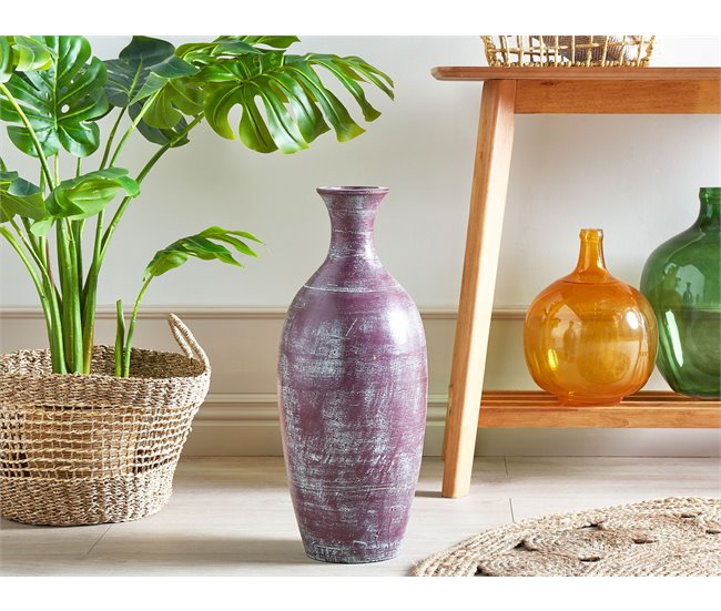 Beliani Jarrón decorativo KARDIA Azul Claro