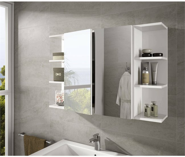 Armario mural efecto madera 60 Blanco Brillo