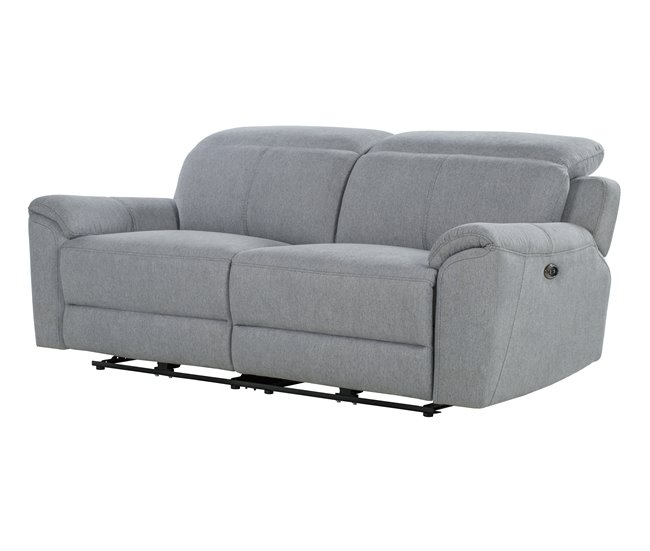 Sofá 3 plazas 2 asientos relax eléctricos JAXON color gris Gris