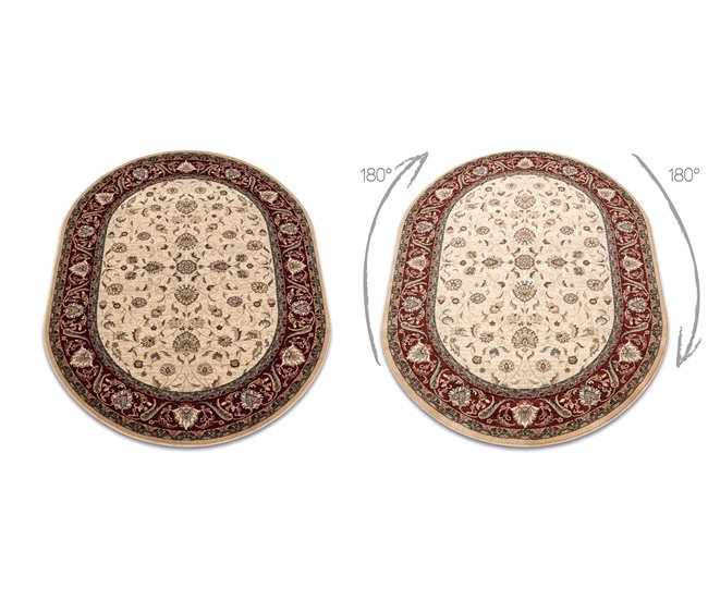 Alfombra de lana OMEGA oval ARIES flores 200x300 Marron
