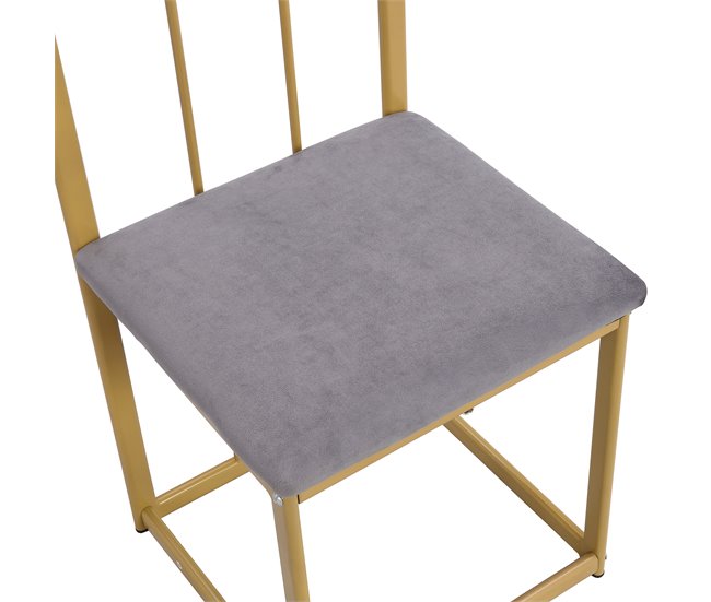 Conjunto de mesas y sillas de comedor 140x80 Blanco/ Gris