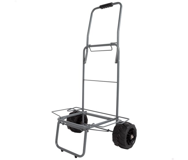 Aktive Carro playa plegable c/ruedas grandes y cuerda de sujeción Gris