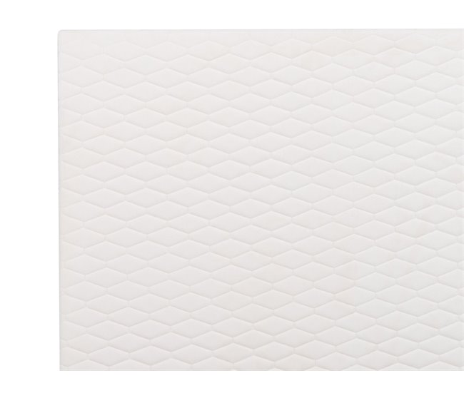 Beliani Cama con somier Terciopelo BAYONNE 171x212 Blanco/ Beige