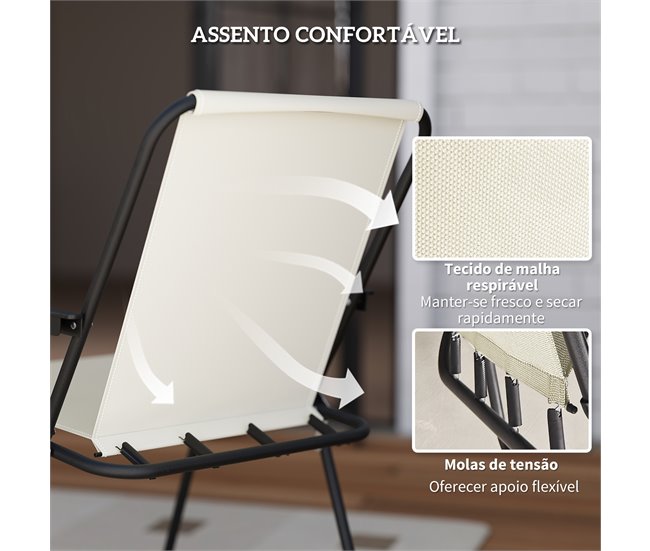 Conjunto de Jardín Acero, Textilene Outsunny Crudo