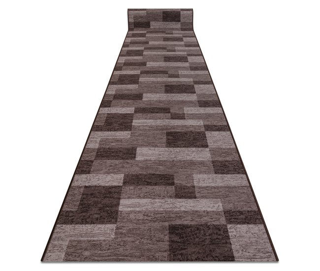 Alfombra de pasillo con refuerzo de goma  ICONA 120x610 Marron