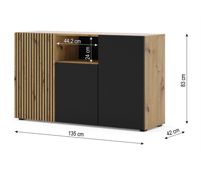APARADOR AURIS 135 Negro/ Madera