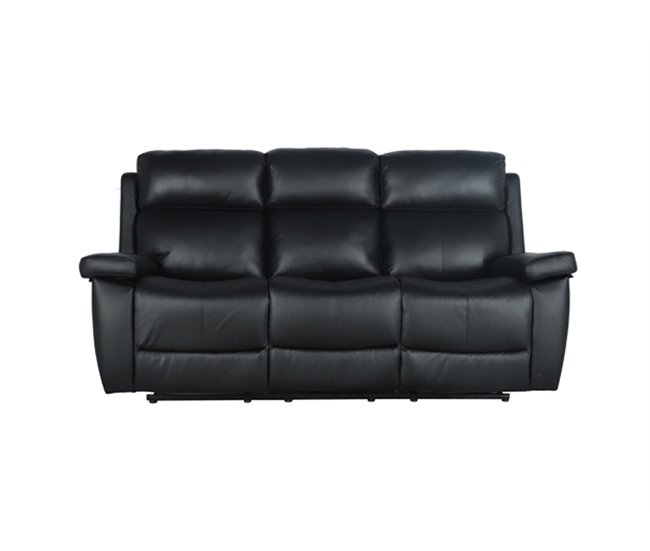 Sofá relax manual THEA piel negro Negro