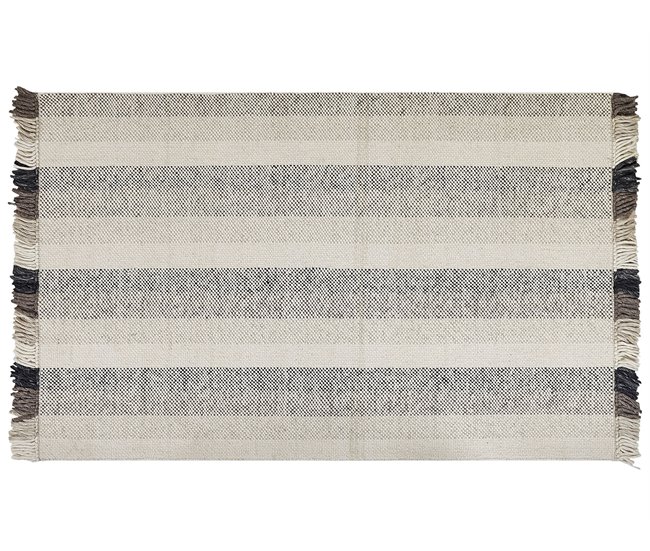 Beliani Alfombra de pelo corto EMIRLER 140x200 Blanco/ Beige