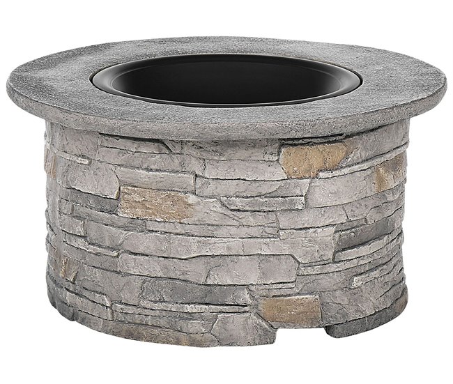 Beliani Fogón de madera TAMBORA Gris Claro