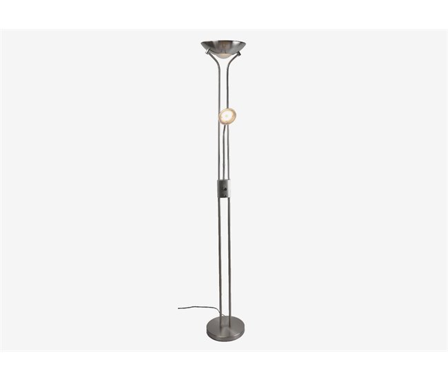 Lámpara de pie CARLA metal con dos focos de led 180cm Inox