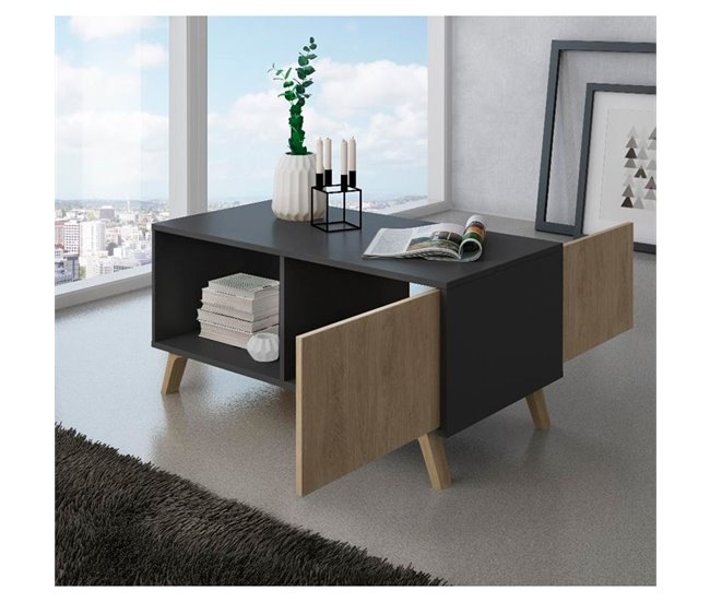 Mesa de centro Wind 91x49 Blanco/ Gris