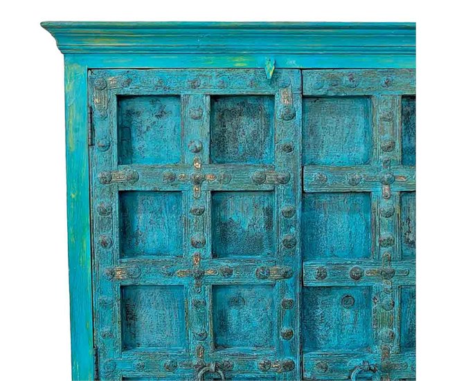 Armario de madera acabado artesanal Azul